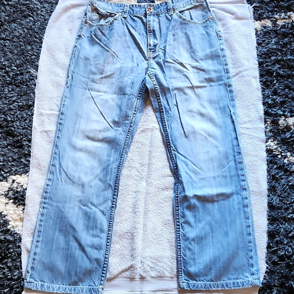 TOMMY HILFIGER ⬜🟥🟦 MEN'S JEANS - SIZE: 33/32 (PRE-OWNED/GOOD CONDITION)